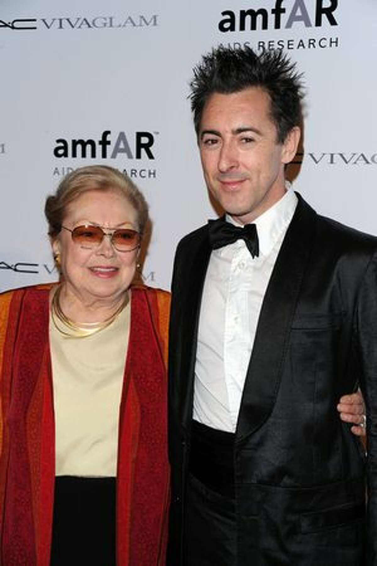 Dr. Mathilde Krim and actor Alan Cumming attend the amfAR New York Gala co-sponsored by M.A.C. Cosmetics to Kick Off Fall 2010 Fashion Week at Cipriani 42nd Street in New York, New York.