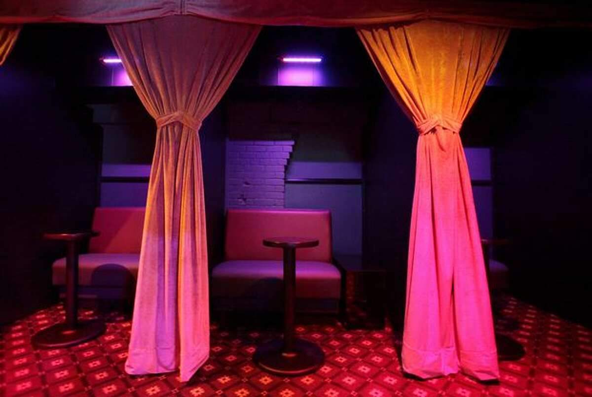 A private booth is shown during a press tour of Dream Girls, the Déjà Vu chain's newest strip club at 1530 First Avenue South, next to Safeco Field.