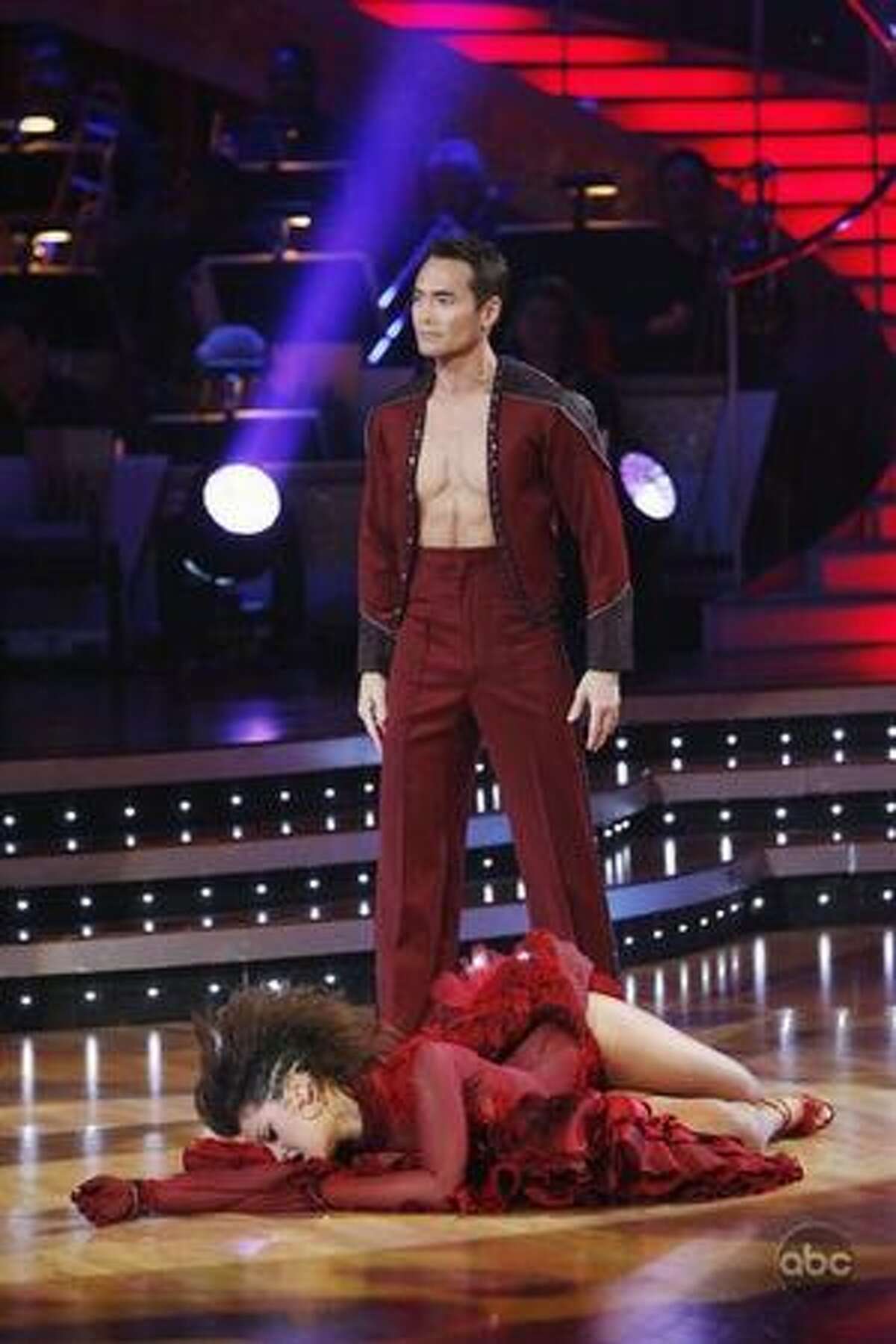 Professional dancer Lacey Schwimmer and actor Mark Dacascos.