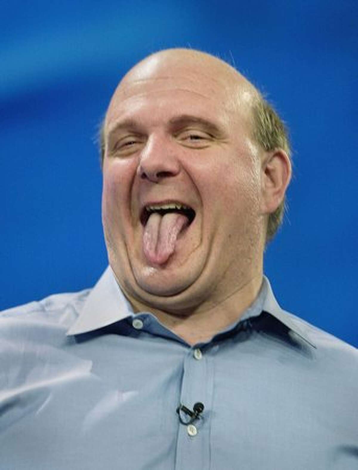 This famous photo of Ballmer was taken Oct. 18, 2000, during the Mastermind Keynote Interview at the Gartner Symposium/ITxpo at the Walt Disney Dolphin Resort in Orlando, Fla.