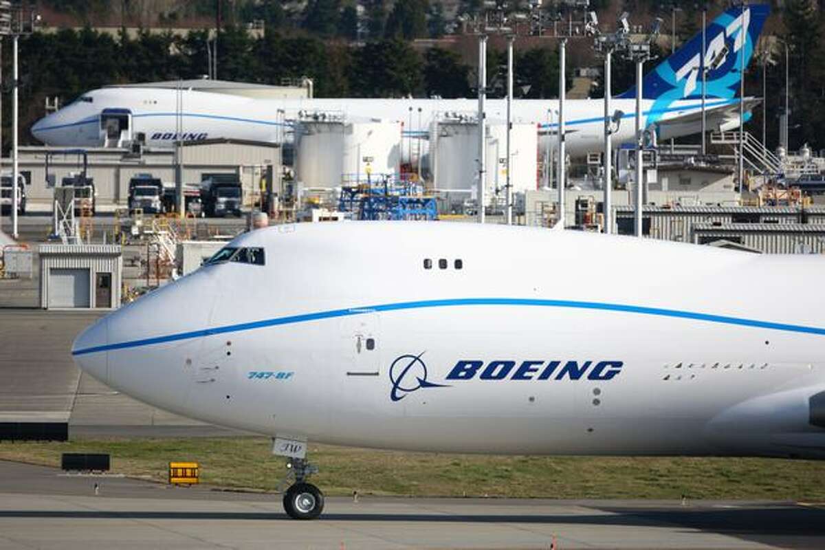 Boeing 747-8 during taxi tests on Saturday Feb. 6, 2010 at Paine Field in Everett.