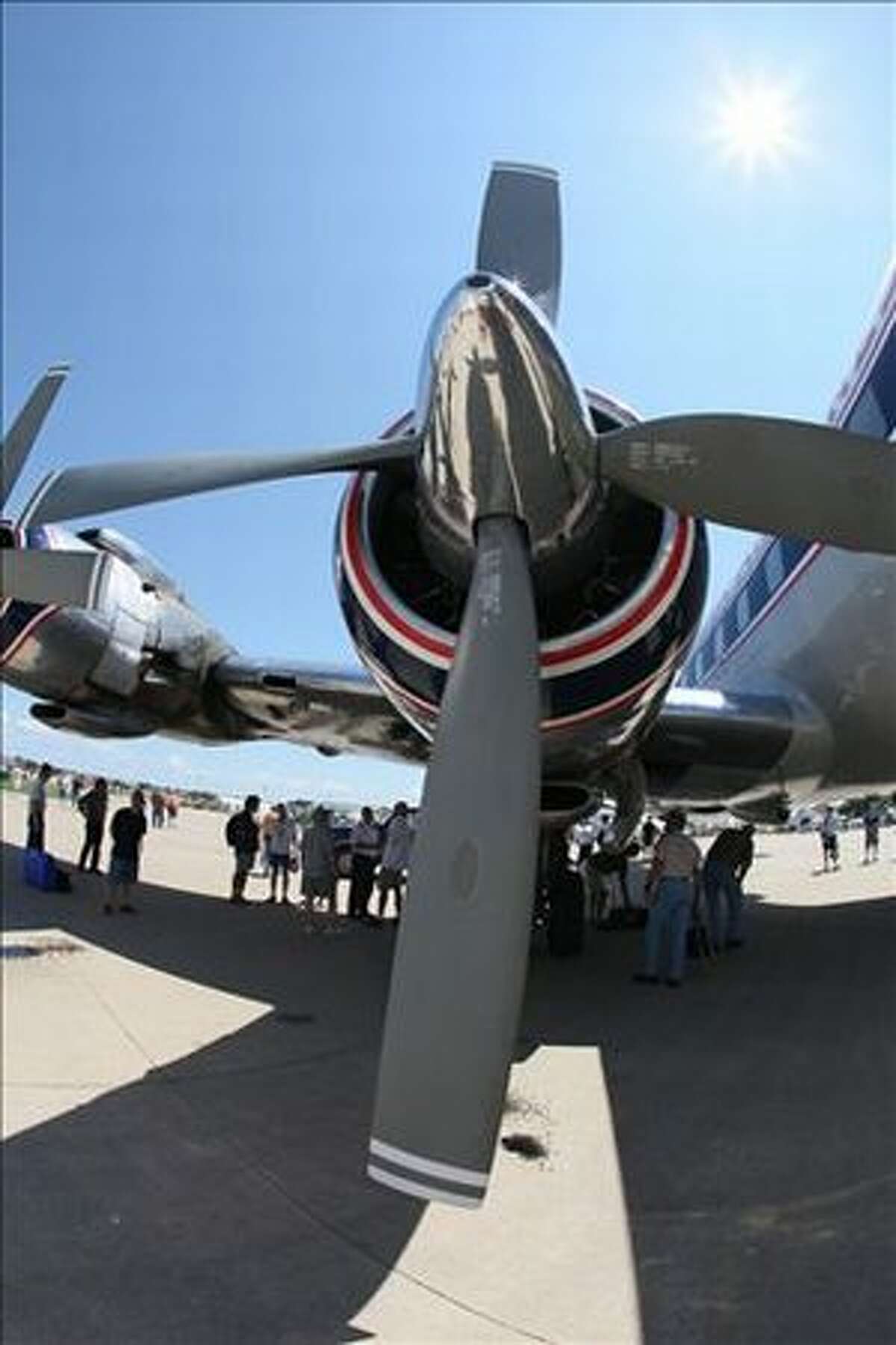 One of the propellers of the DC-7. (Cindy Luft/EAA)