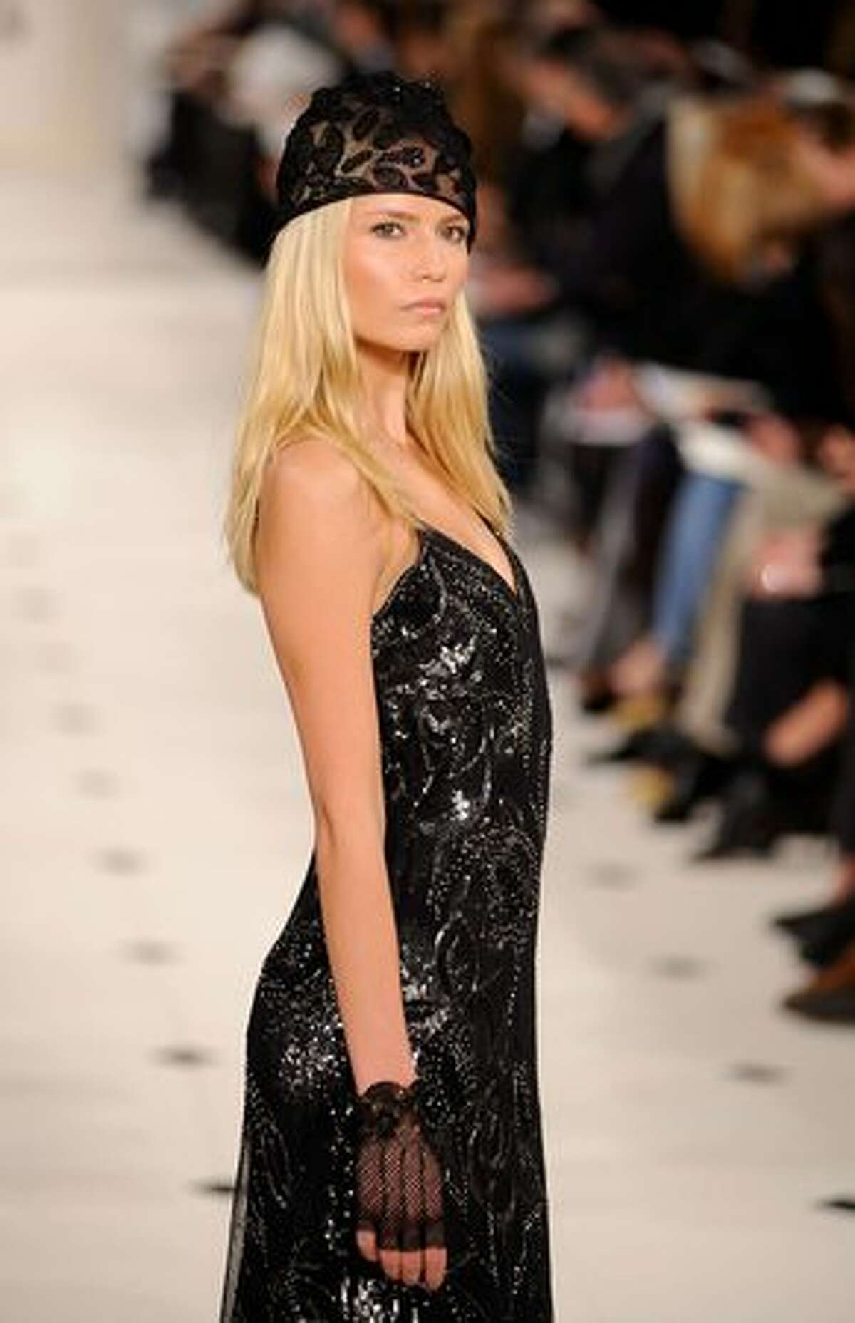 A model walks the runway at the Ralph Lauren Collection Fall 2010 Fashion Show during Mercedes-Benz Fashion Week at 275 Hudson Street in New York on Thursday, Feb. 18, 2010.