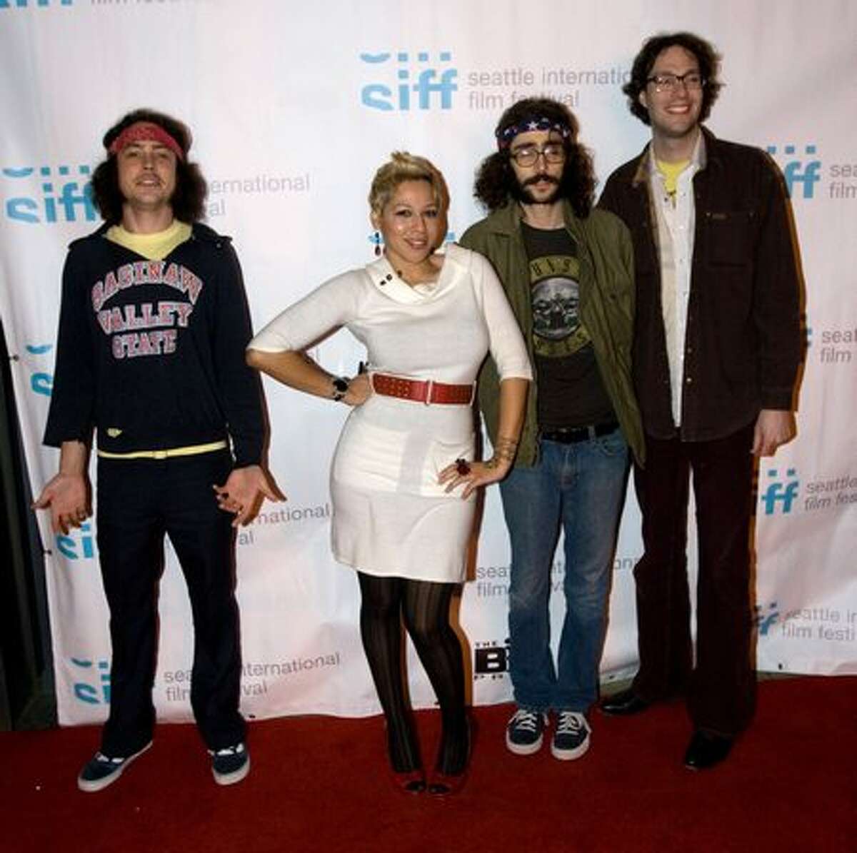 Thee Emergency on the red carpet for the premiere of Lynn Shelton's MTV mini-series "$5 Cover: Seattle" on March 1 at the SIFF Cinema. (Humberto Martínez / seattlepi.com)
