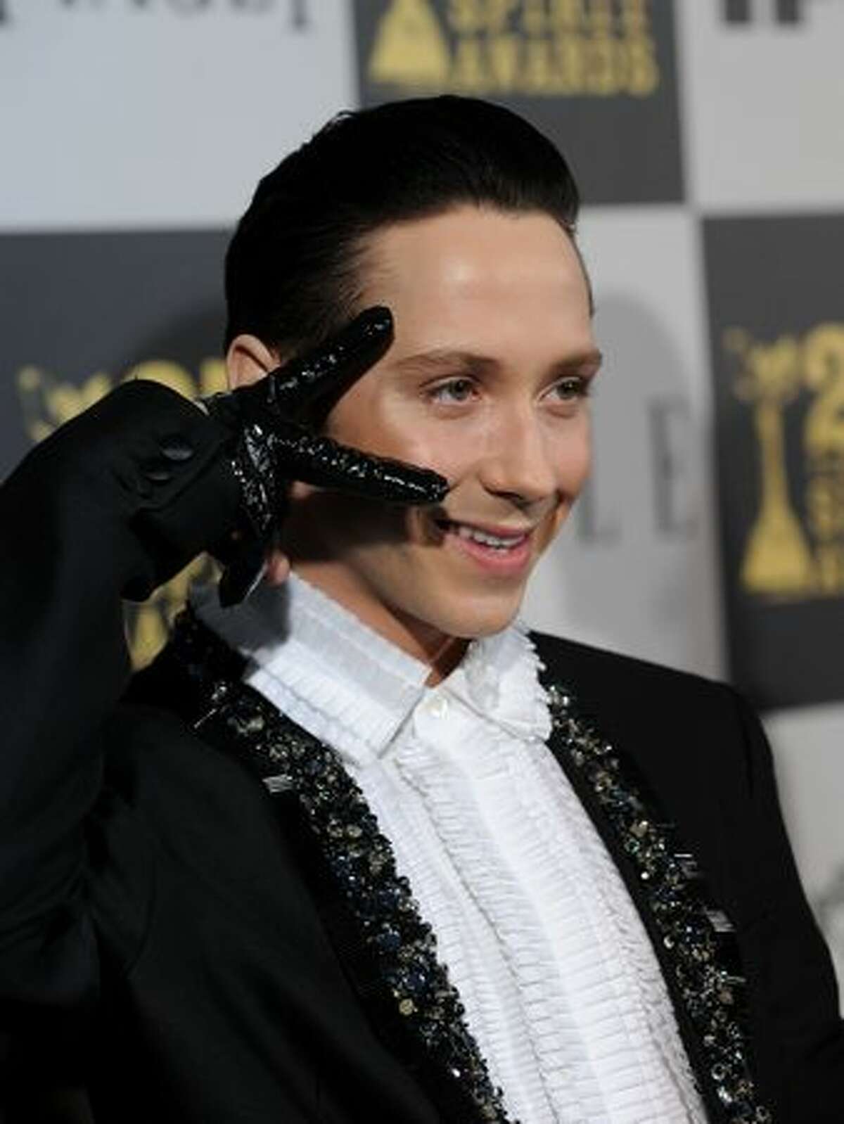Figure skater Johnny Weir arrives at the 25th Film Independent's Spirit Awards held at Nokia Event Deck at L.A. Live on March 5, 2010 in Los Angeles, California.