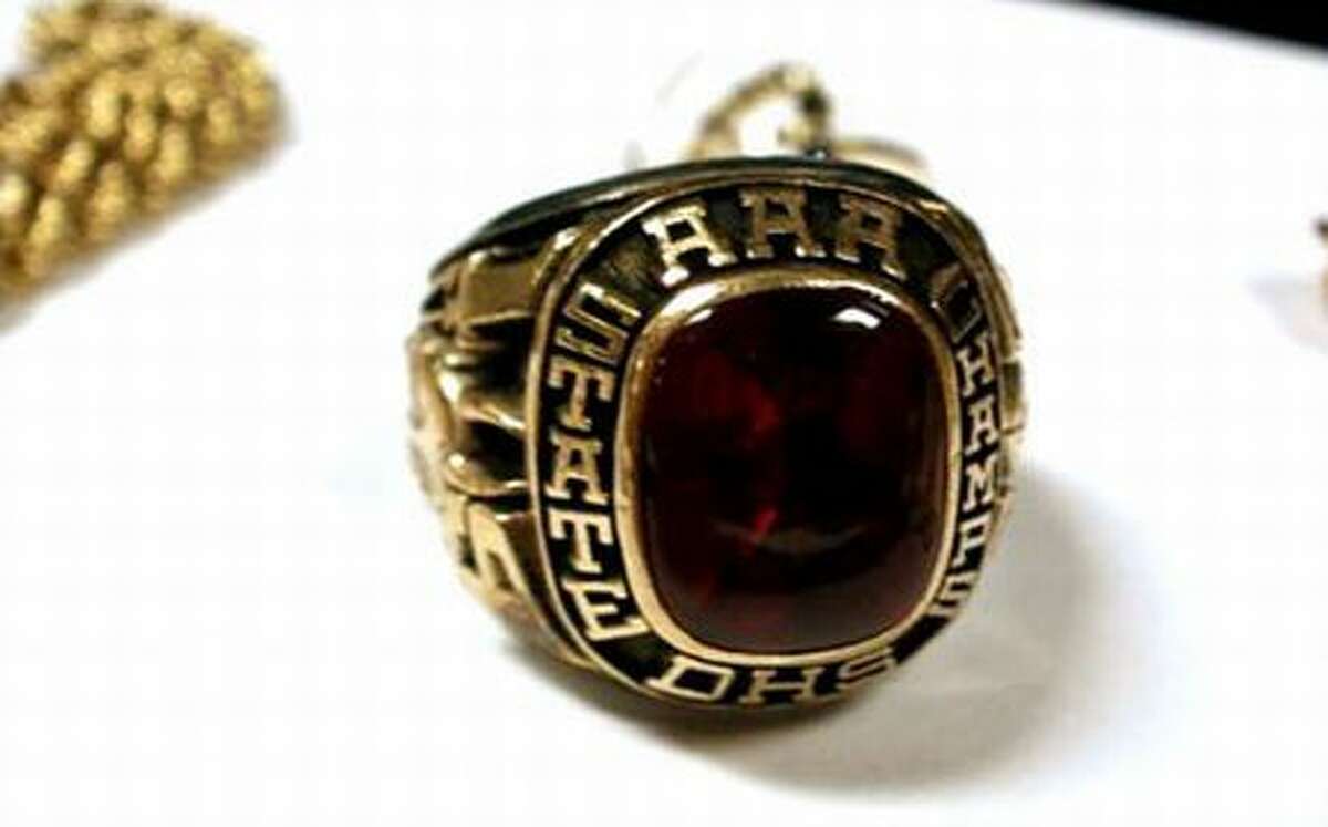 Investigators are trying to identify the owner of this 1977 AAA state football championship ring. (King County Sheriff's Office photo)