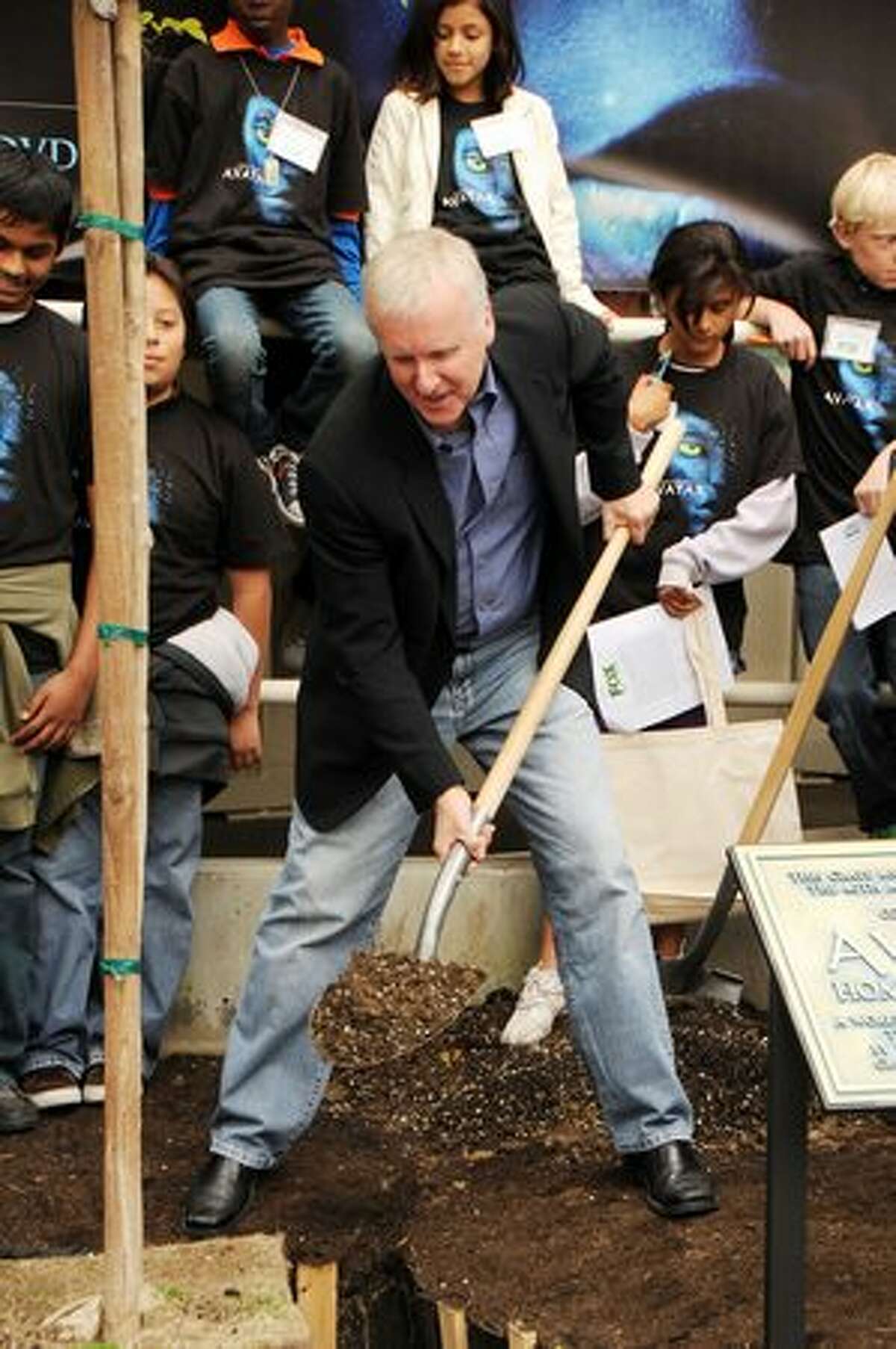 Director James Cameron attends the 20th Century Fox & Earth Day Network's "Avatar" Tree Planting Event on April 22, 2010 in Los Angeles, California.