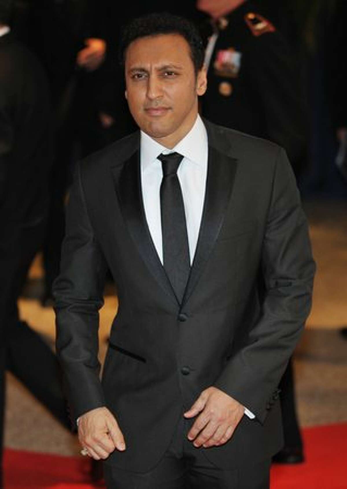 Daily Show correspondent Aasif Mandvi arrives for the 2010 White House Correspondents Dinner May 1, 2010 at a hotel in Washington, D..C.