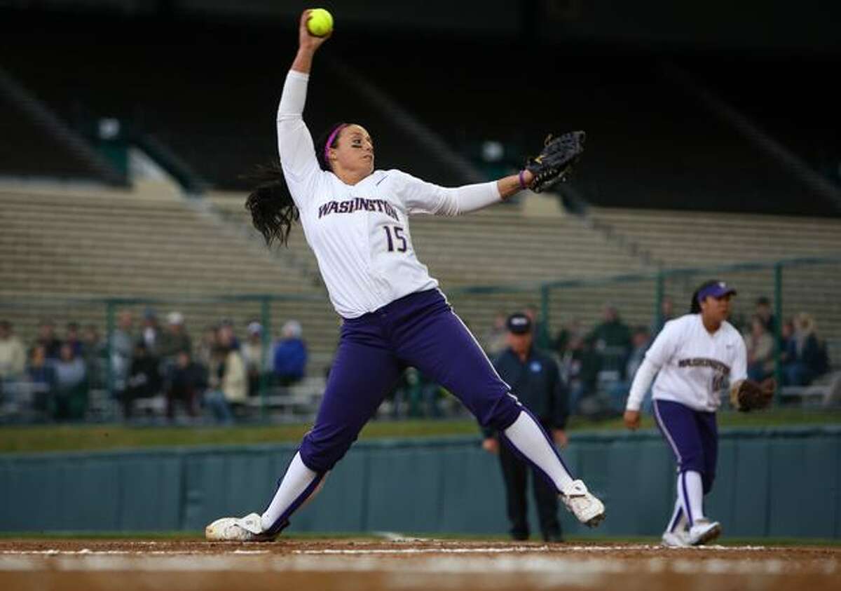 University of Washington pitcher Danielle Lawrie throws against North Dakota State University during the first round of the 2010 NCAA tournament on Friday May 21, 2010 at the University of Washington...