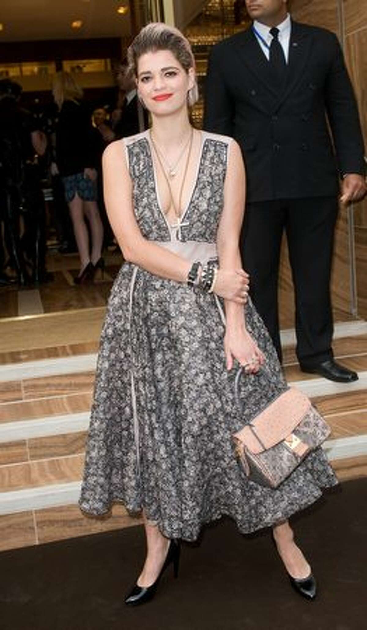 Pixie Geldof arrives at the Louis Vuitton Bond Street Maison launch on New Bond Street.