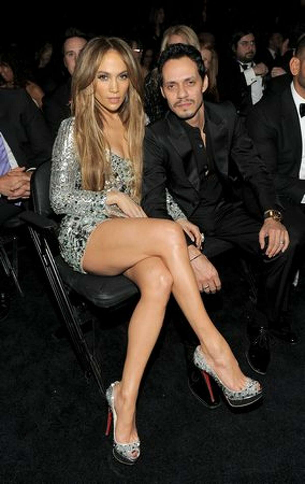 Actress Jennifer Lopez and singer Marc Anthony attend The 53rd Annual GRAMMY Awards held at Staples Center in Los Angeles, California.