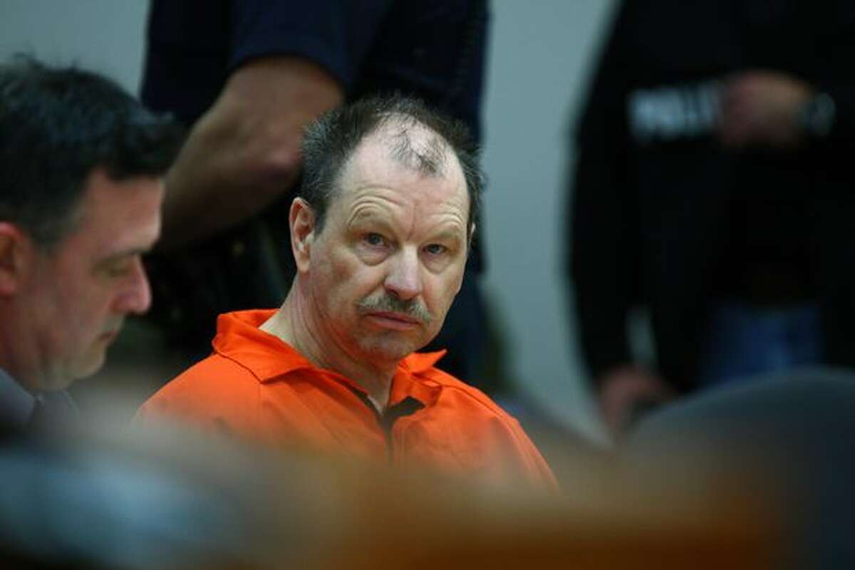 Gary Leon Ridgway, also known as the Green River Killer, in the courtroom of Judge Mary E. Roberts.