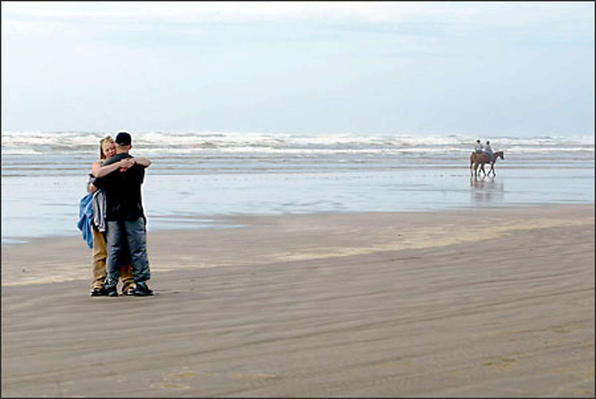 Ah, the beach. Some people like to hang out and hug their sweety, others choose horseback rides or looong walks on the compacted sand. But no matter what your pleasure is, Ocean Shores is a great place for it.Webber: "I spent two days down there. You have to take hundreds of pictures to get three or four good ones. I spent all day and all evening taking pictures before I came across this couple hugging. I waited 15 minutes to get their names, because it was such a nice moment and I didn't want to interrupt them."