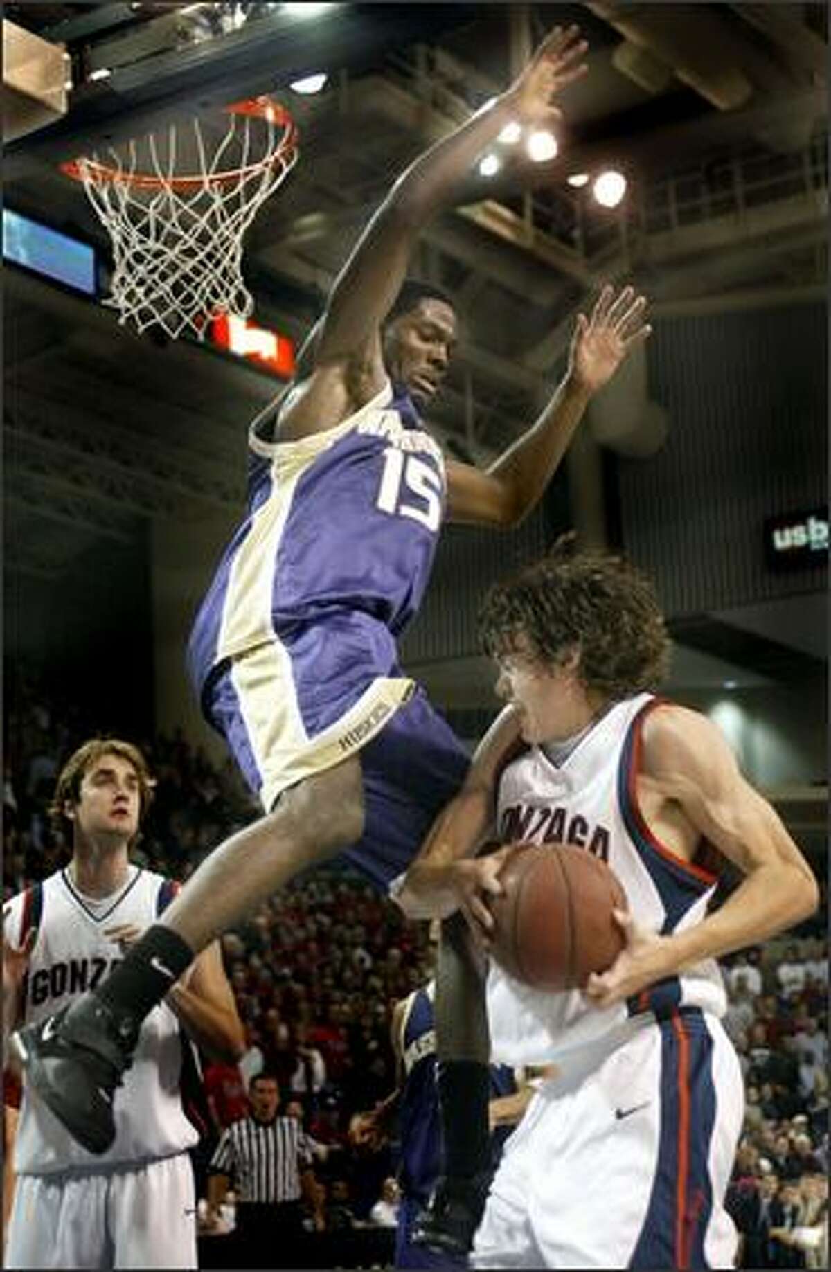 Bobby Jones' defense couldn't shut down Gonzaga's leading scorer Adam Morrison as he torched the Huskies for 26 points.