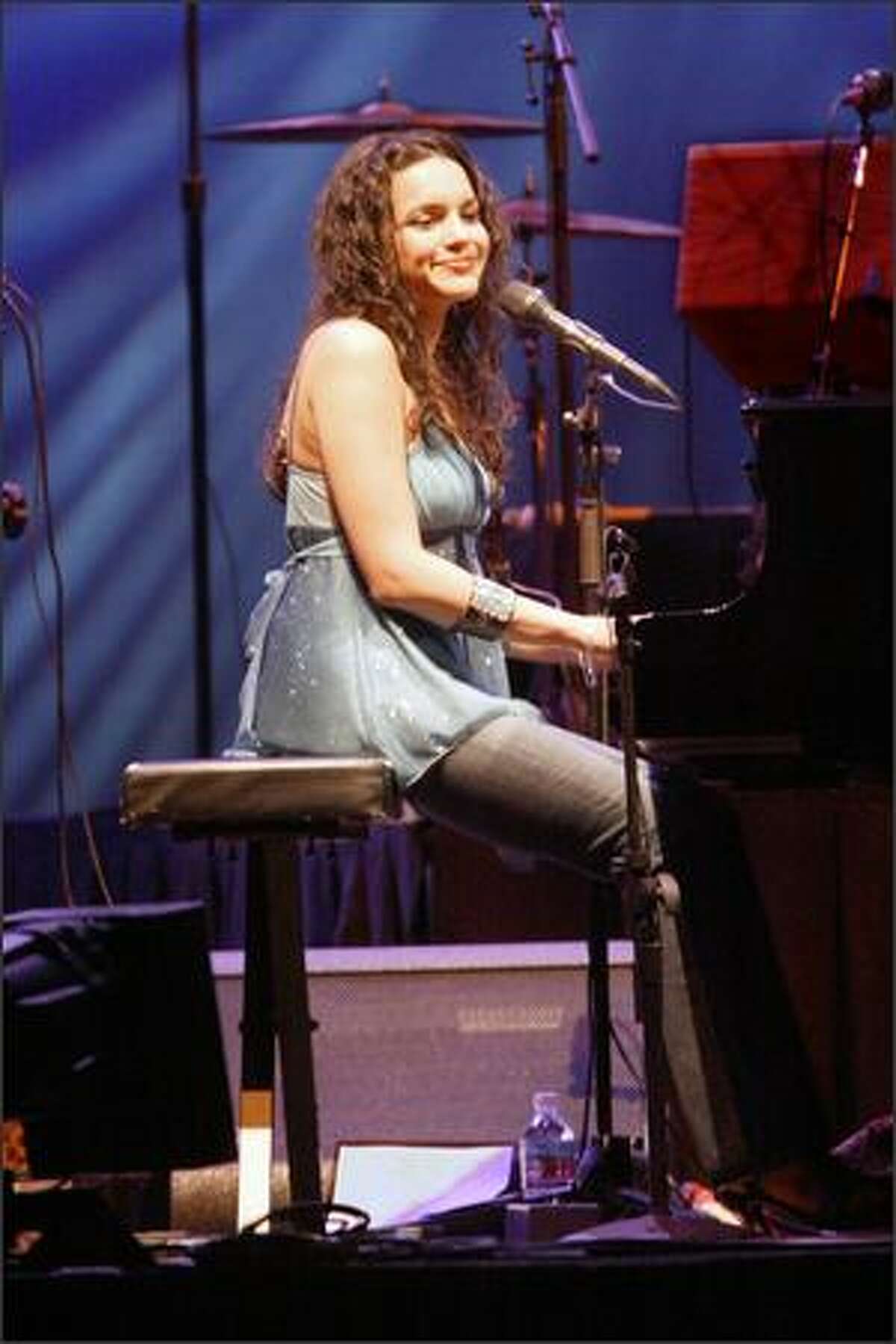 Norah Jones performs at KeyArena Tuesday night.