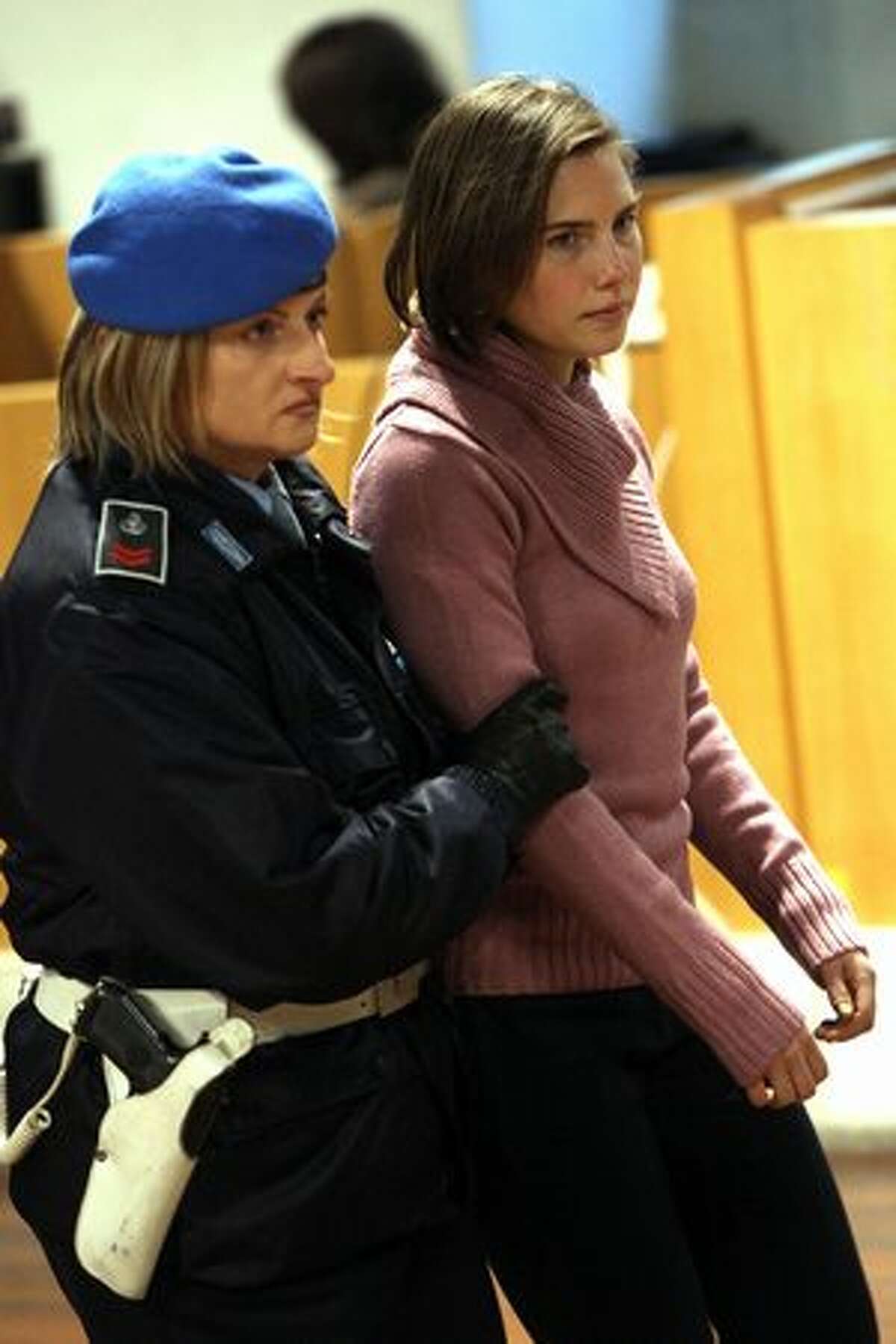Amanda Knox arrives in Perugia's court of appeal.