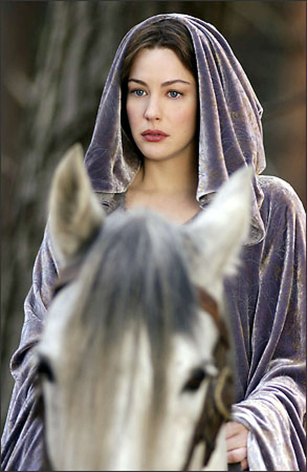 Arwen (Liv Tyler) contemplates her future -- immortality with her people or life with Aragorn, the mortal Man she loves.