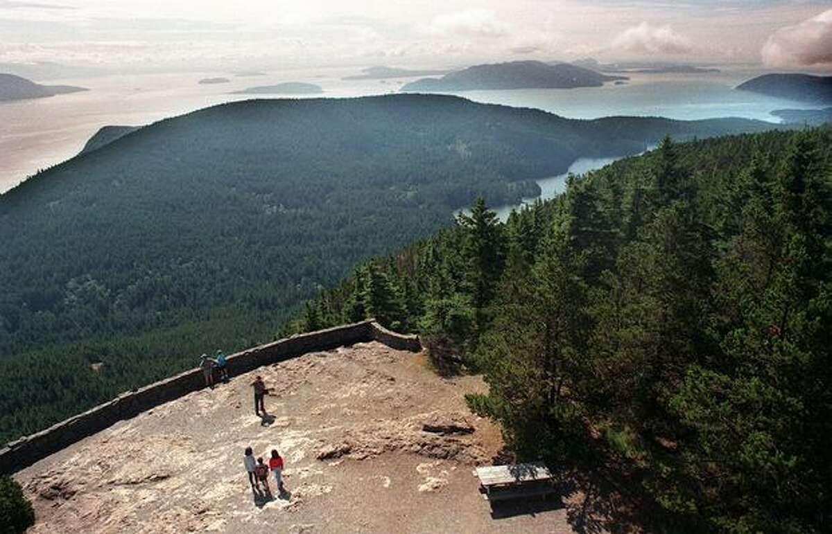 You can drive or hike up to the 2,409-foot summit in Moran State Park, which has a panorama to die for. Spread out below are the San Juan Islands as well as Canada's Gulf Islands. The 10,778-foot Mount Baker looms to the east, living up to rough translation of its native name: The Great White Watcher. Olympics are dream hazy to the south. The San Juan Islands get crowded in mid- to late summer. The "shoulder seasons" of spring and fall are the ideal time to visit. Dine well down below, and then see the Salish Sea spread out below you.