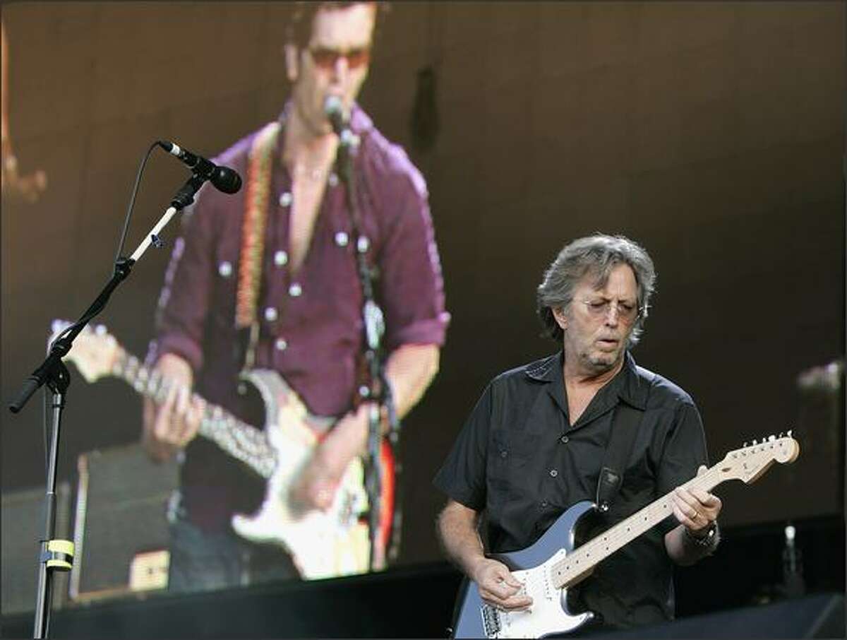 Eric Clapton performs at The Hard Rock Calling Festival on Saturday in London.