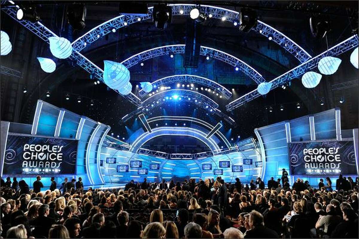 A general view of the atmosphere during the 35th annual People's Choice Awards held at the Shrine Auditorium in Los Angeles on Wednesday night.