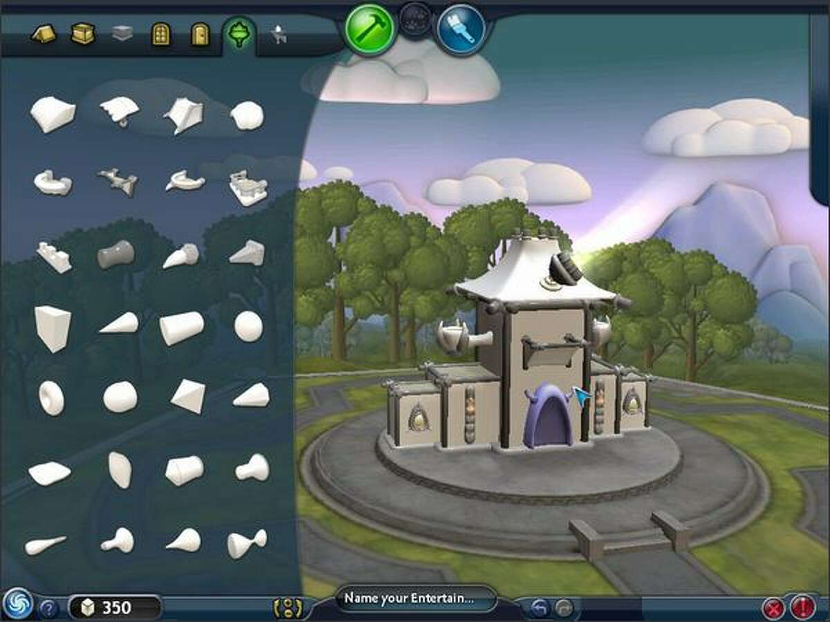 "Spore's building creator allows players to design the buildings their civilization inhabits from the ground up. (Electronic Arts)