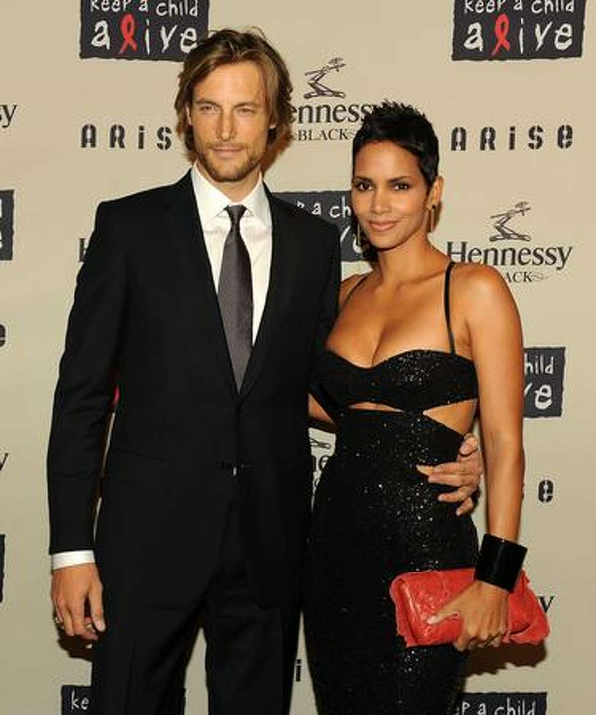 Model Gabriel Aubry and girlfriend actress Halle Berry attend Keep A Child Alive's 6th Annual Black Ball at Hammerstein Ballroom in New York City.