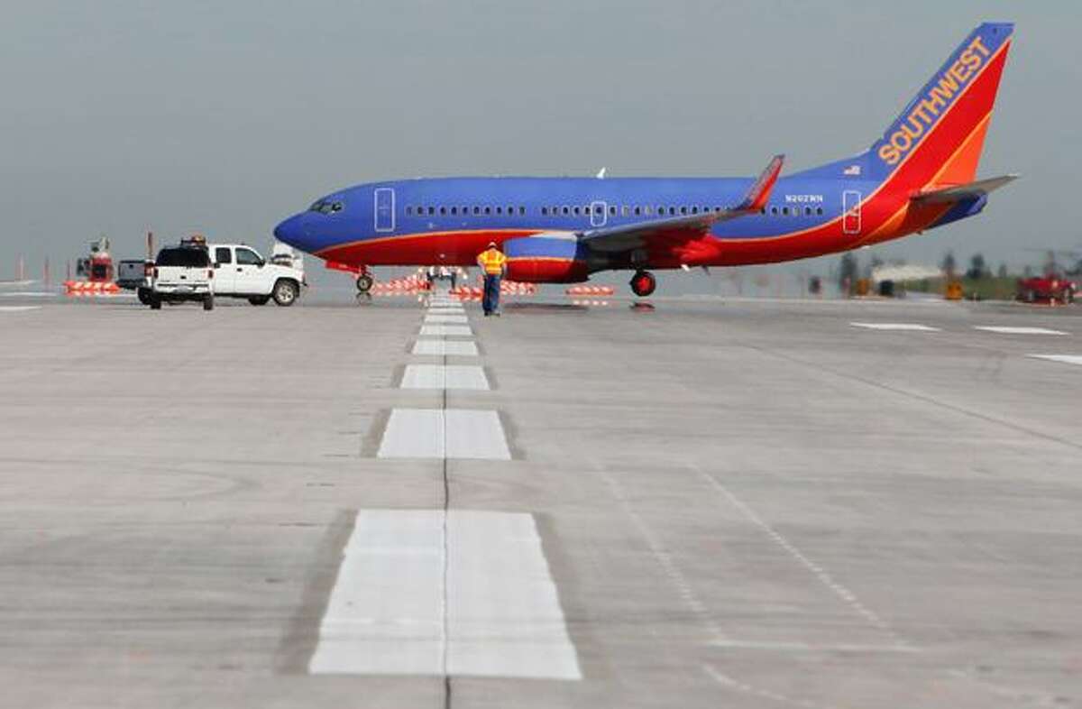 A Southwest Airlines plane pictured at Sea-Tac Airport.