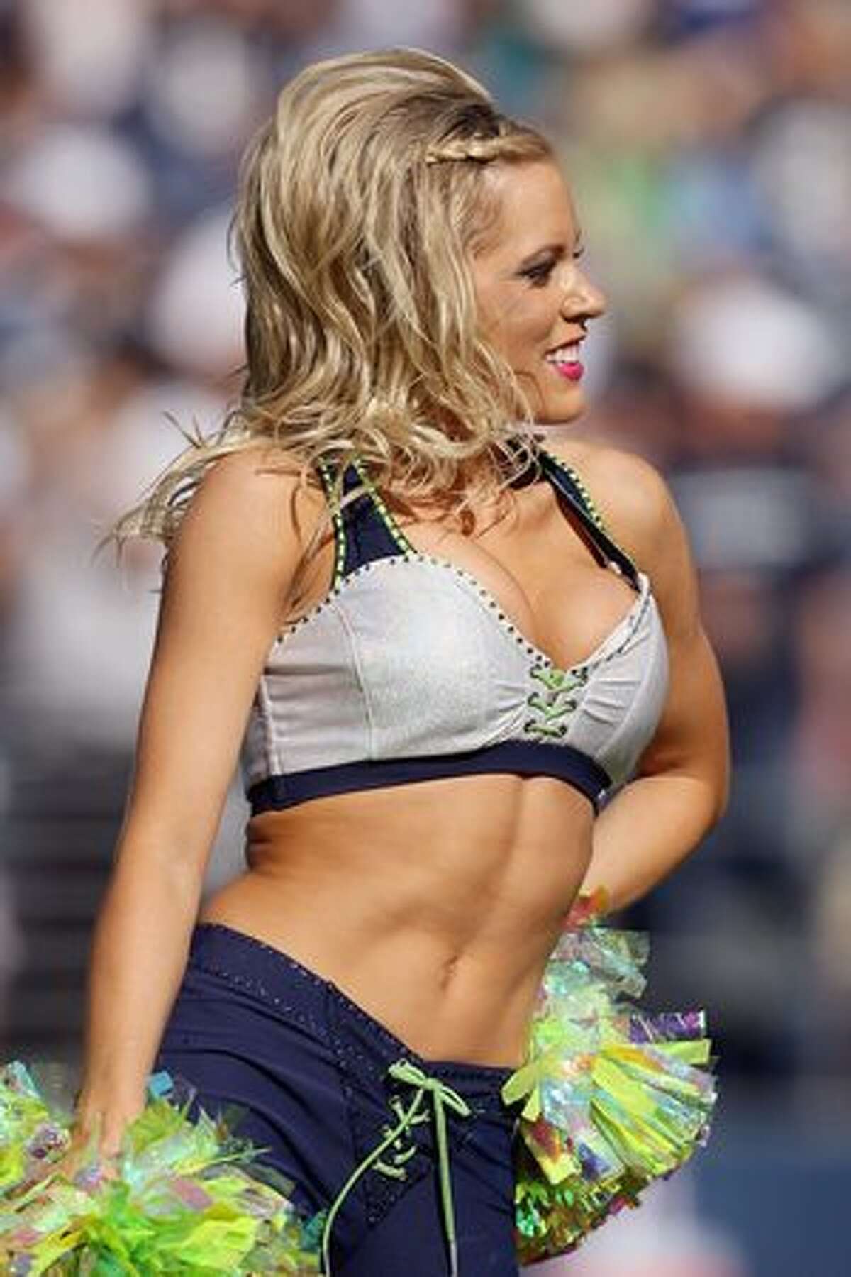 A Sea Gal cheerleader of the Seattle Seahawks.