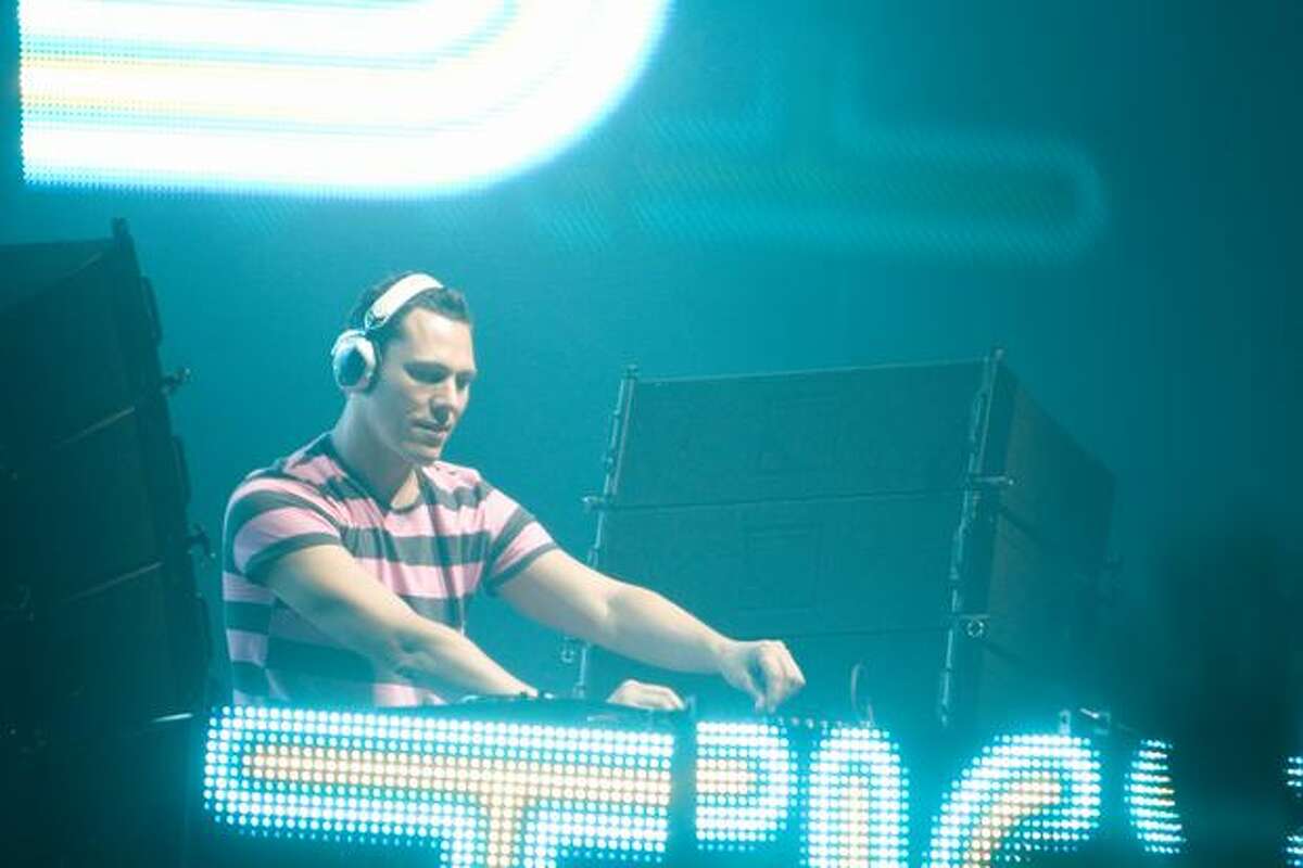 Dutch DJ Tiesto puts on his electronic music dance show at WaMu Theatre in Seattle on April 10, 2010.