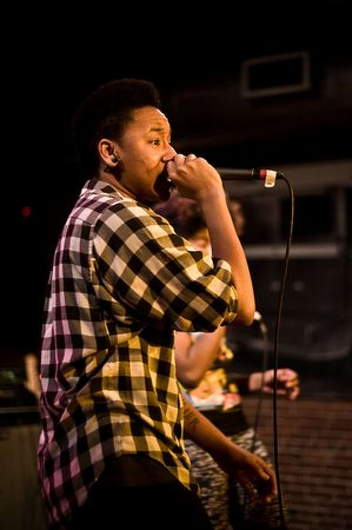 THEESatisfaction perfroming at the SXSW sendoff party at the Tractor. (photo courtesy of Nate Watters)