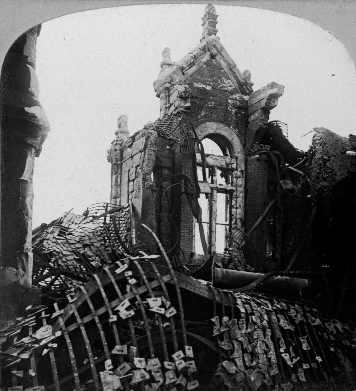 Aftermath of the March 29, 1911 State Capitol fire in Albany. (Courtesy NYS Library)