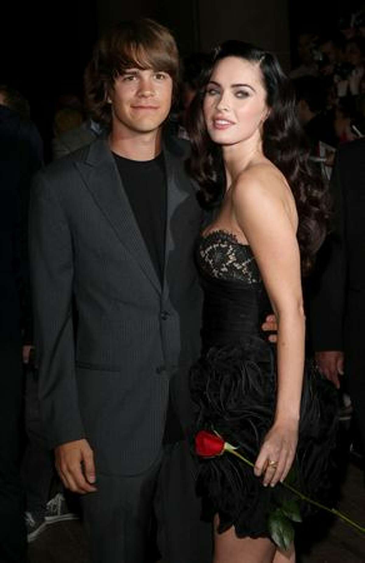Actor Johnny Simmons (L) and actress Megan Fox arrive at the Toronto International Film Festival Midnight Madness screening "Jennifer's Body" held at the Ryerson Theatre on September 10, 2009 in Toronto, Canada.