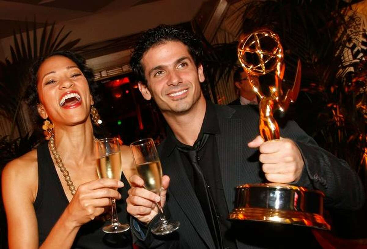 Sybil Azur (L) and choreographer Tyce Diorio from FOX's "So You Think You Can Dance" attend the FOX Broadcasting Company, Twentieth Century FOX Television and FX 2009 Primetime Emmy Awards after party.
