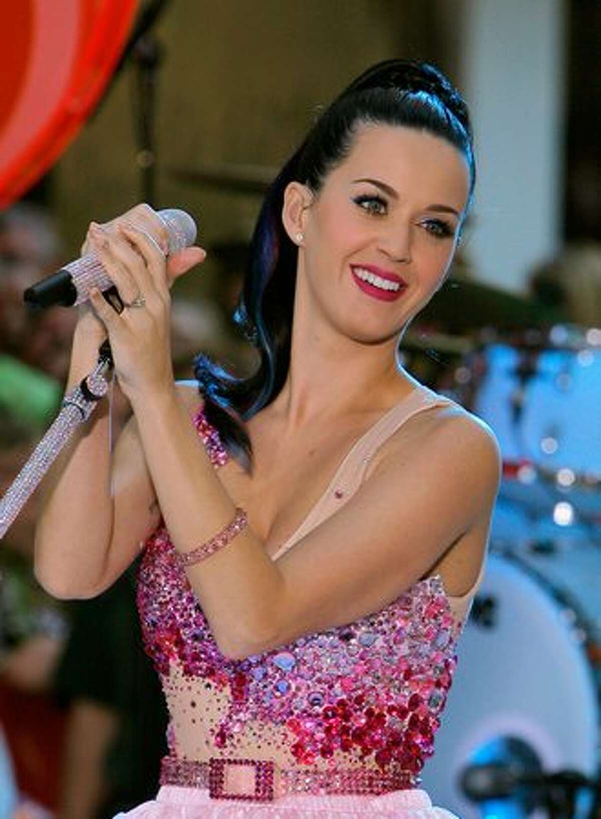 Singer Katy Perry performs on NBC's "Today" in Rockefeller Center in New York City.