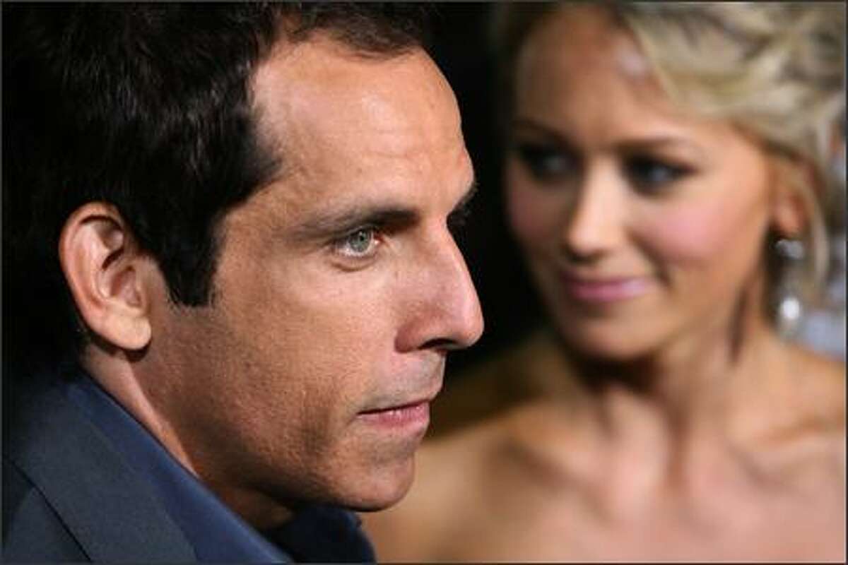 Actor Ben Stiller arrives with his wife, actress Christine Taylor for the premiere of "The Heartbreak Kid" 27 September 2007 in Los Angeles. The story centers on a man (Stiller) who is convinced that he has finally met the right girl and marries too quickly. While on his honeymoon and in the process of discovering that his new bride is a nightmare, he meets the girl of his dreams.