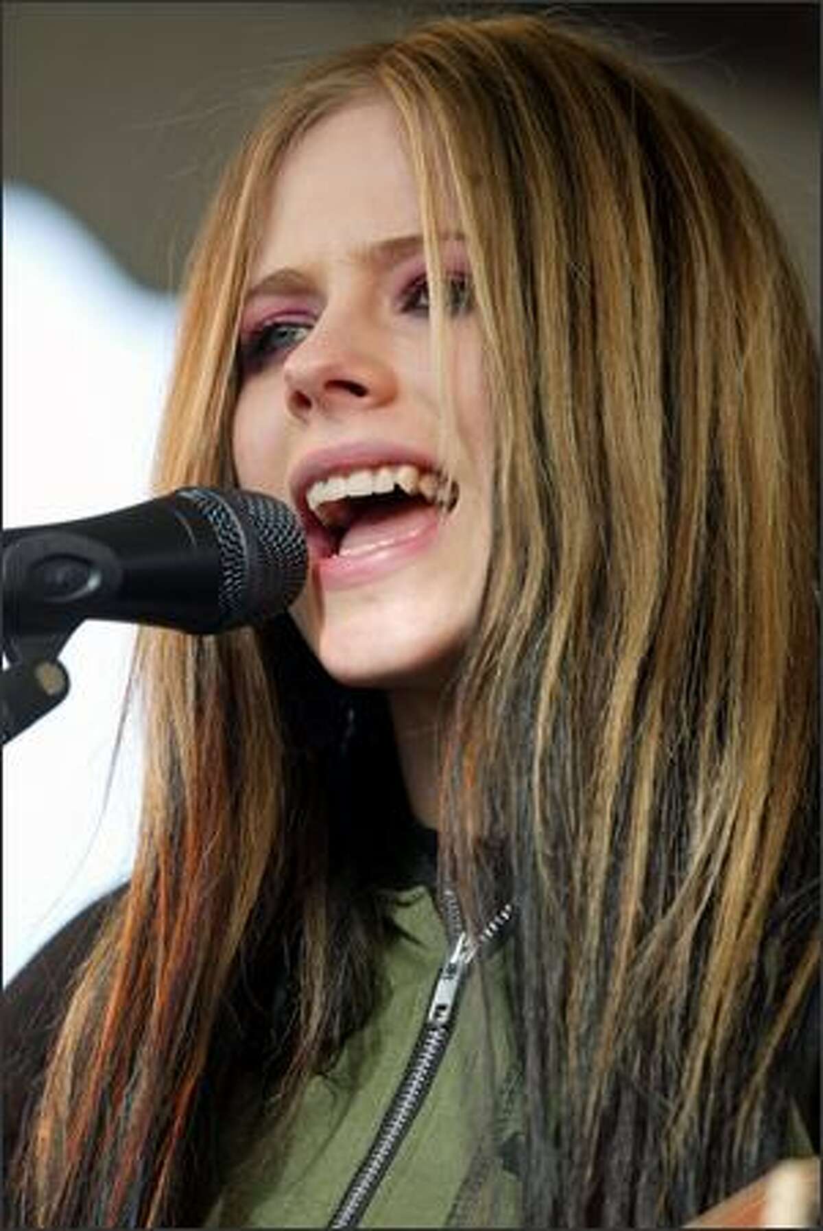 Avril Lavigne during her concert held at Southcenter Mall.