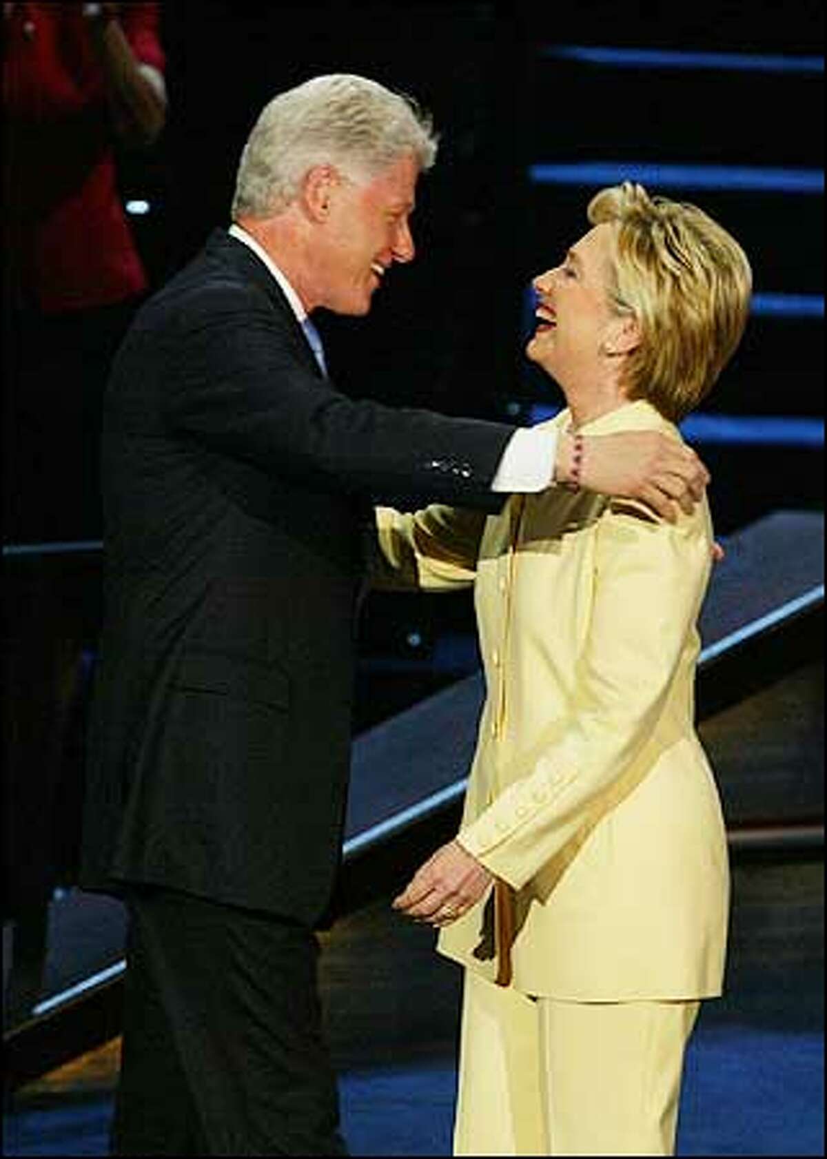 Sen. Hillary Rodham Clinton, D-N.Y., introduced her husband, former President Bill Clinton, at the Democratic National Convention.