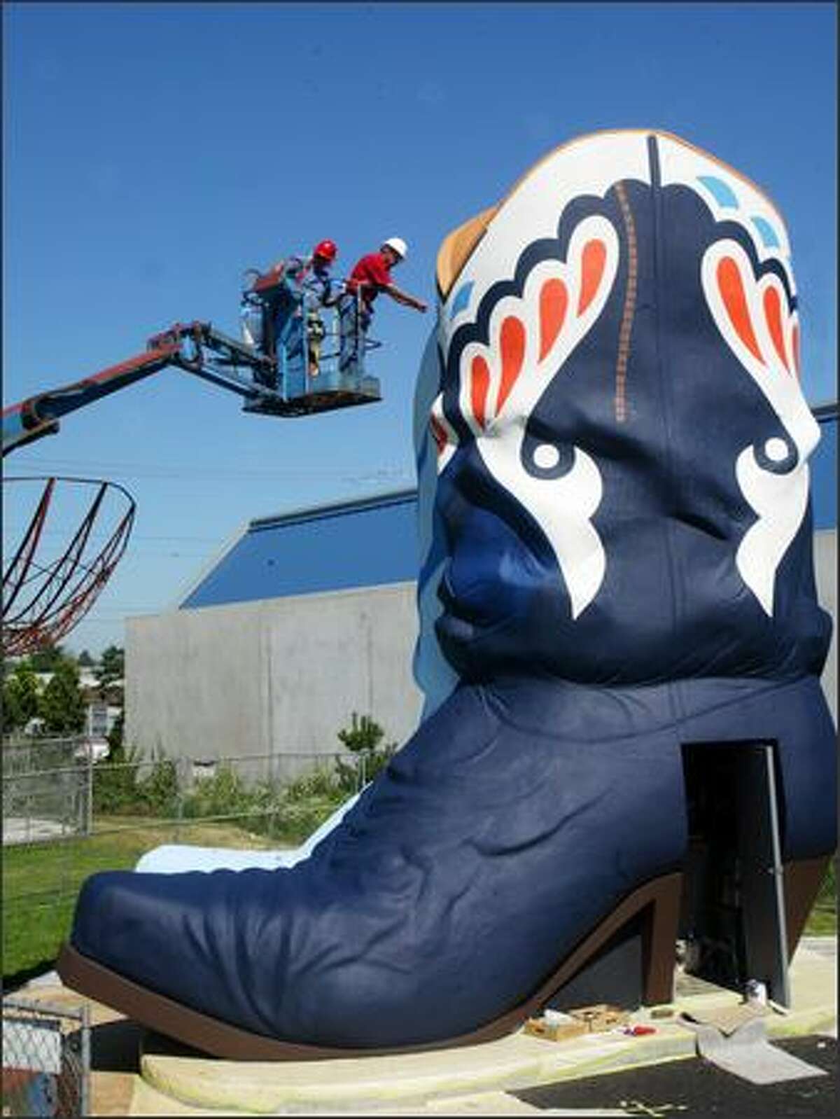 The Hat 'N Boots is repainted in its original colors.