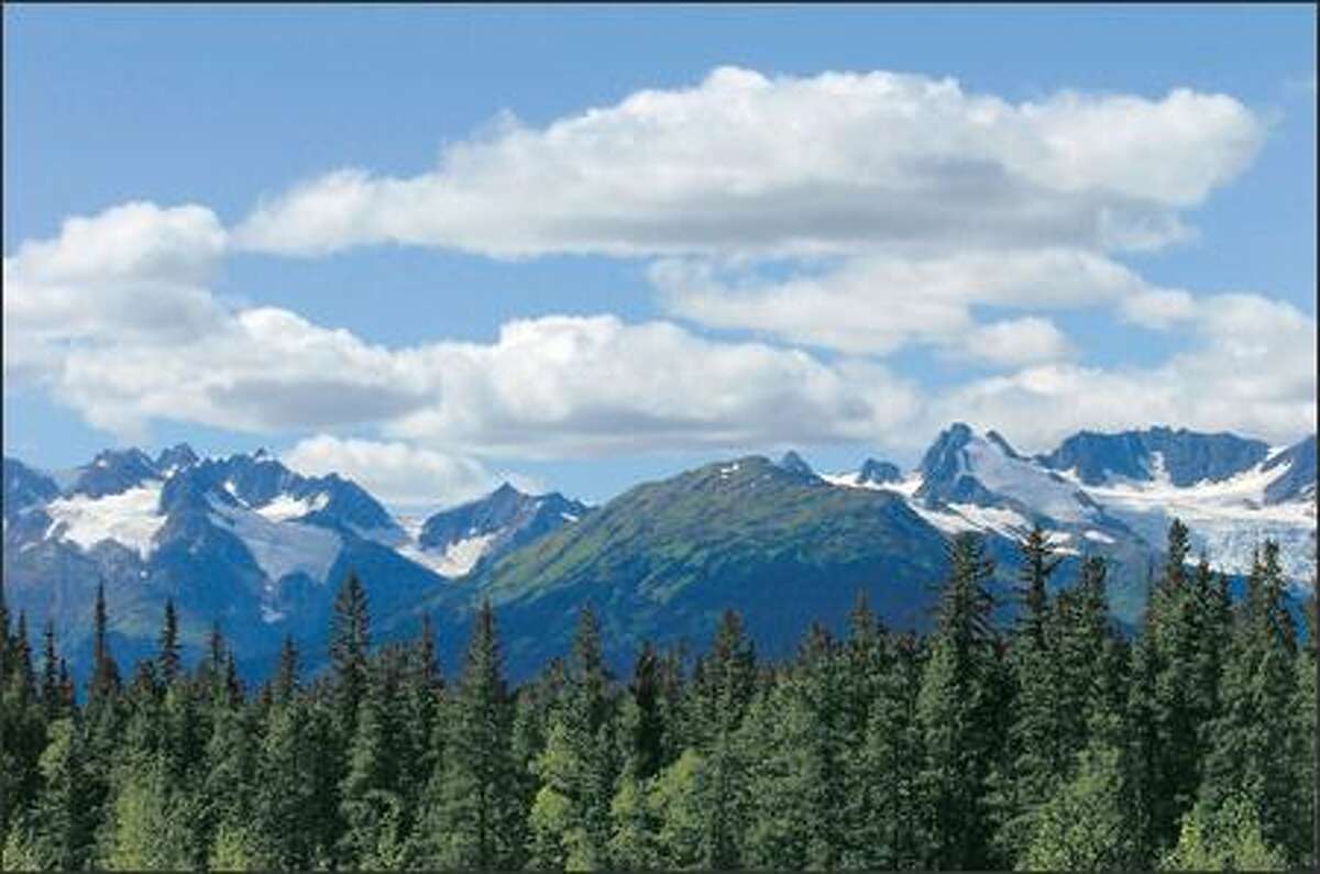 A mountain range southwest of Kinaskan Lake Provincial Park in Northern British Columbia.