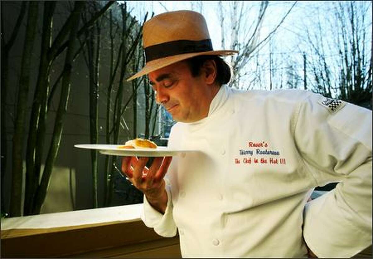 Thierry Rautureau, the "Chef in the Hat" pictured at his now-shuttered Rover's.