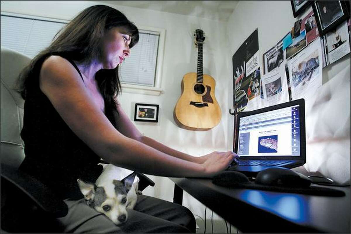 Sabrina Hutchinson is a North Seattle Community College student taking her first class this quarter -- online. She works two jobs and, like a growing number of students, finds that studying at home makes college possible.
