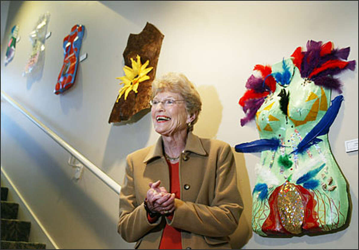 "This was a 10-year dream," Barbara Frederick says of the Cancer Lifeline facility at Green Lake. It's adorned with artwork by clients and friends. This exhibit is titled "Torso."