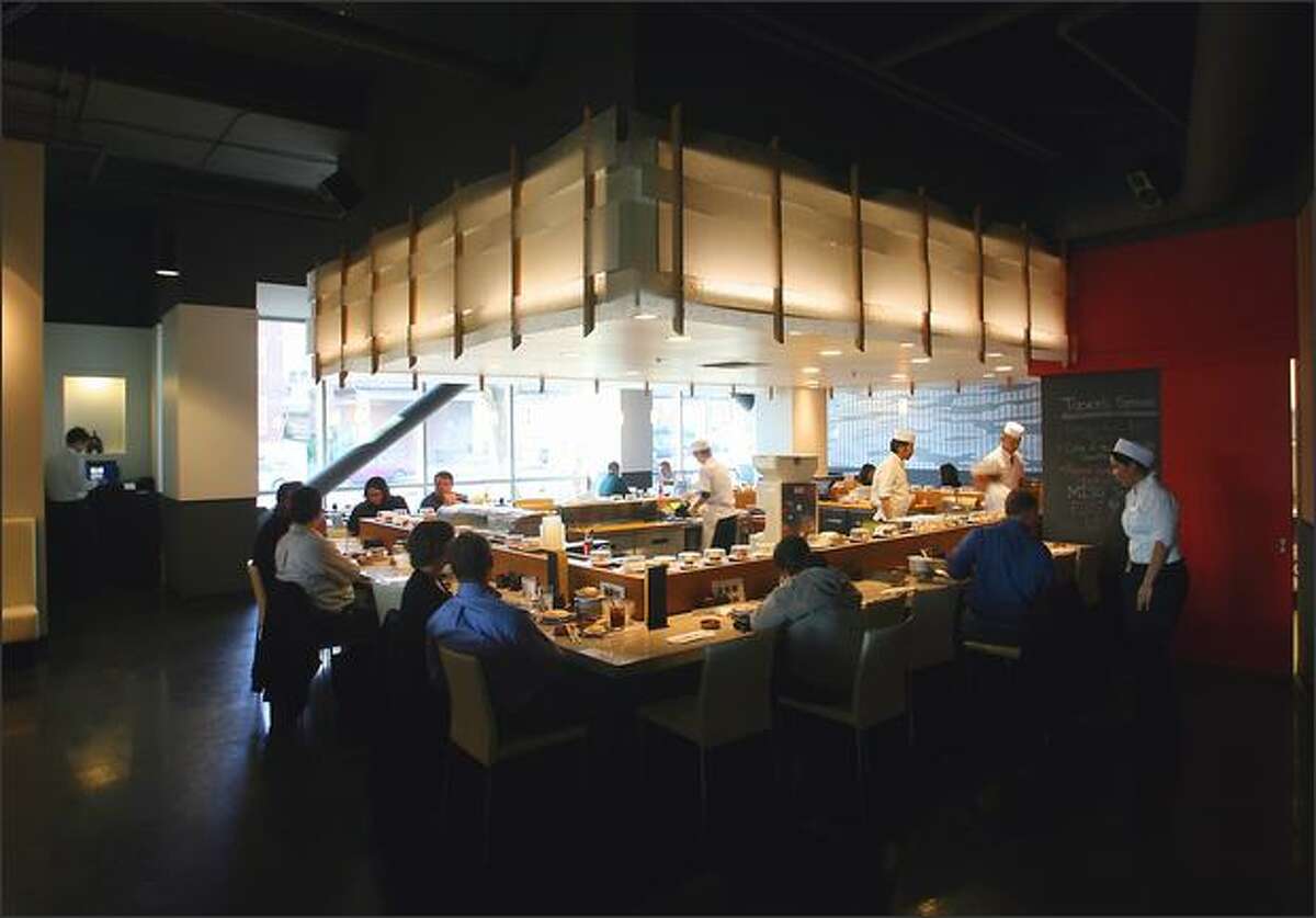 Genki Sushi on Lower Queen Anne offers a welcoming, coolly elegant dining room upstairs from the QFC at Fifth Avenue North and Mercer Street.