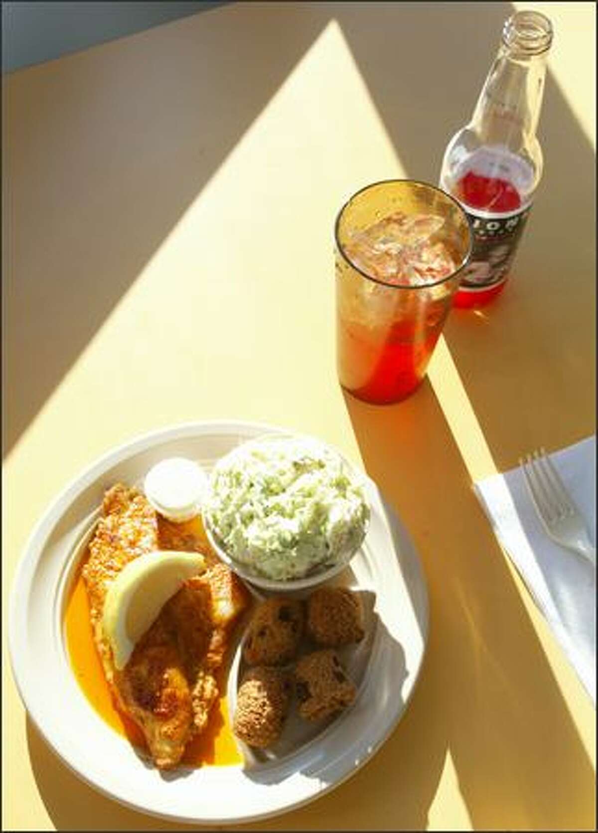Every Tuesday the special is Cajun Style Catfish at Catfish Corner in the Central District.