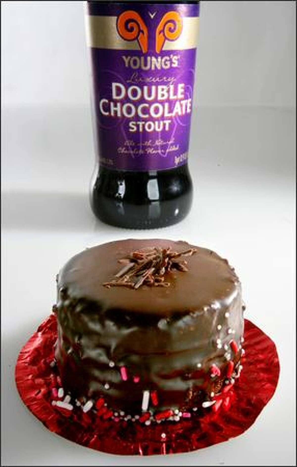 It takes a full-bodied stout beer to handle the Deathcake Royale "cupcake" from Cupcake Royale. The darker stouts and porters usually are safe bets for pairing with chocolate.