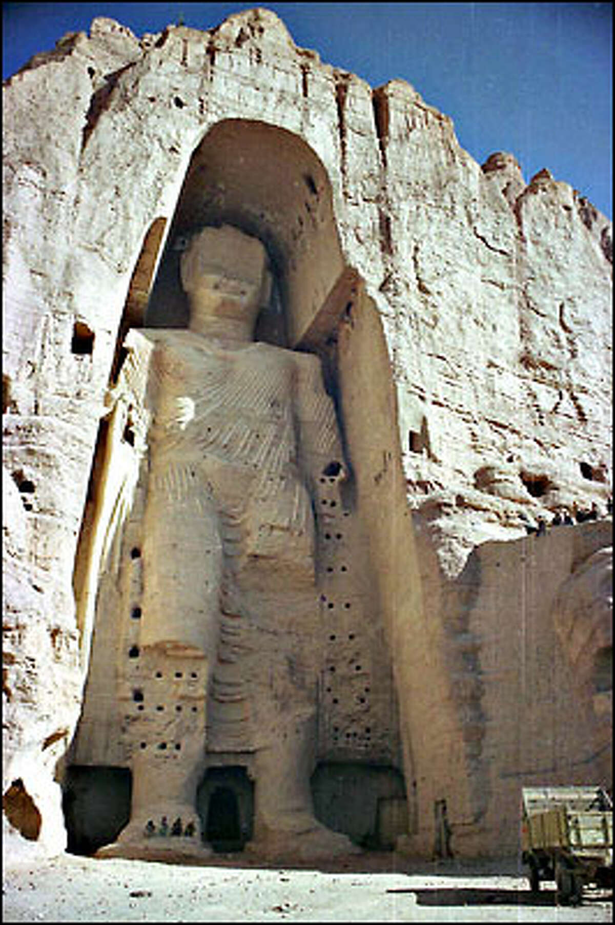This 175-foot statue carved out of a mountainside 90 miles west of Afghanistan's capital of Kabul is said to be the tallest of Buddha standing.