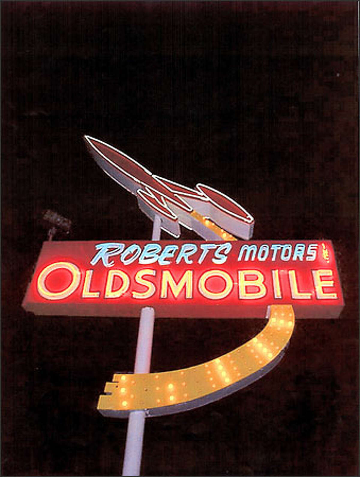 The Roberts Oldsmobile sign in Auburn.