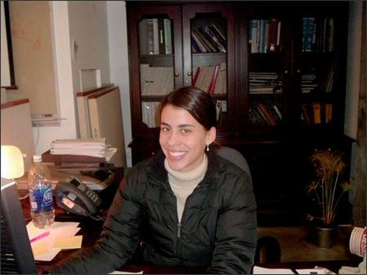 Rebecca Griego, 26, has been identified as the University of Washington researcher shot to death Monday by a former boyfriend who then turned the gun on himself. The photograph was taken earlier this school year.