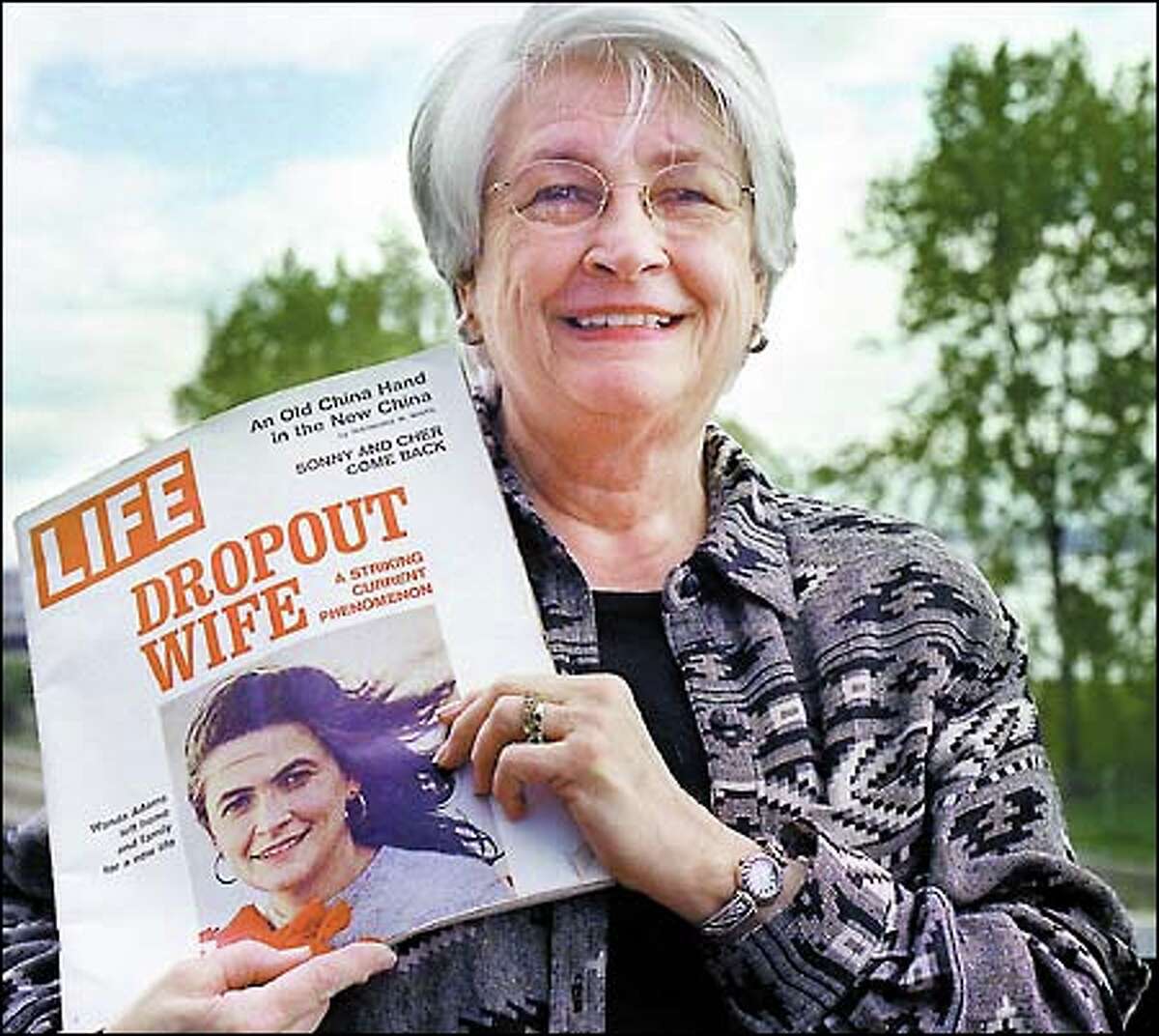 Now a grandmother and remarried, Wanda Adams recently posed with a copy of the March 1972 edition of Life magazine that made her a poster child -- and a lightning rod -- for the women's movement.