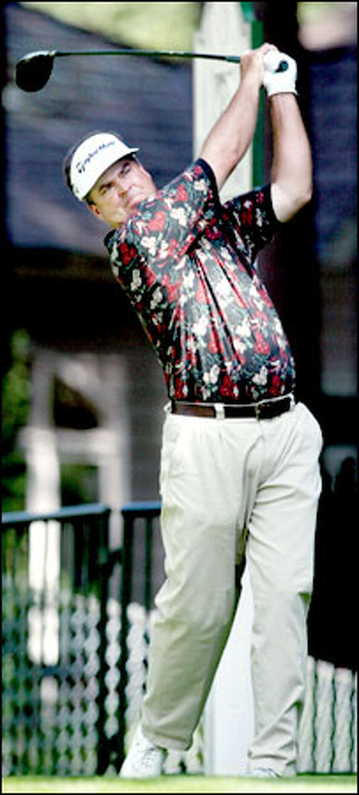 Kenny Perry was a fashion standout on a day dominated by golf shirts so tasteful they bordered on boring. His colorful shirt with a tomato and chili pepper motif was a rare display of color on the Sahalee greens.